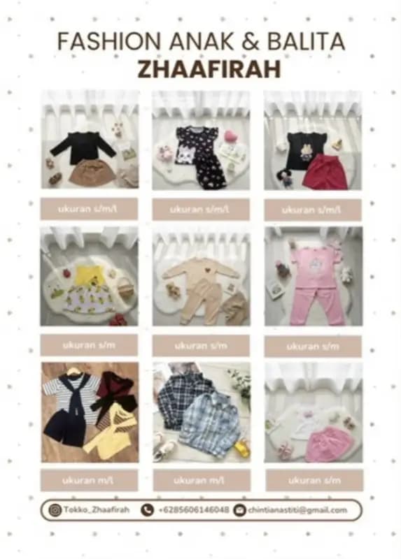 Produk dari supplier cr.nastiti โ Baju Anak & Bayi